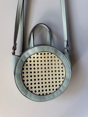 a new day Mint Round Crossbody with Woven Cream Front